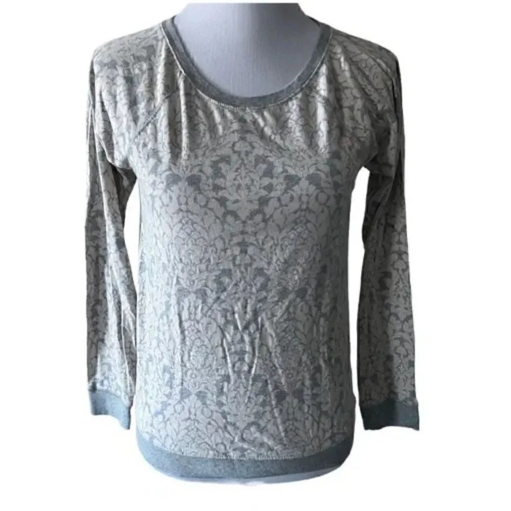 J. Crew Lace Print Long Sleeve Top size XS